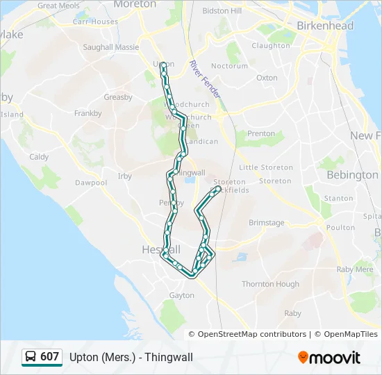 Bus 607 Route Map 607 Route: Schedules, Stops & Maps - Barnston (Updated)