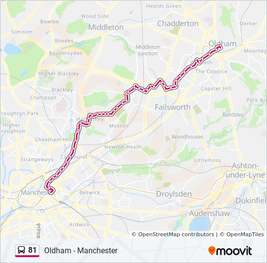 Bus 81 Route Map 81 Route: Schedules, Stops & Maps - Oldham (Updated)