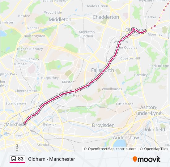 Bus 83 Route Map 83 Route: Schedules, Stops & Maps - Piccadilly Gardens (Updated)