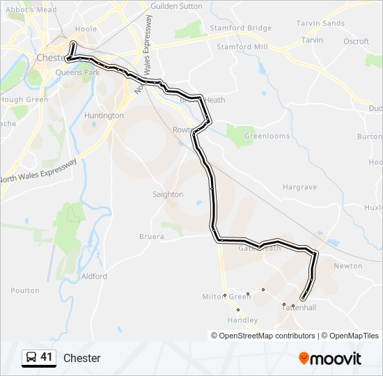 Bus 41 Route Map 41 Route: Schedules, Stops & Maps - Chester (Updated)