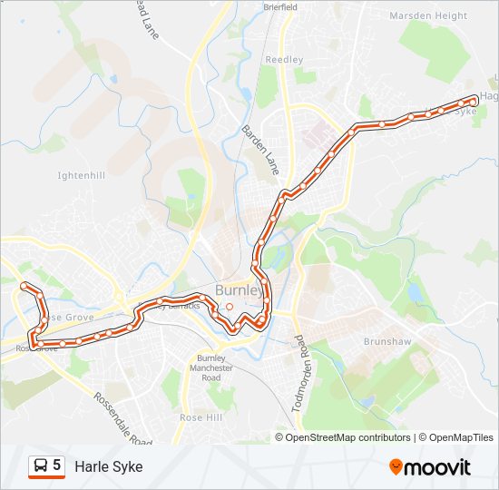5 Bus Line Map