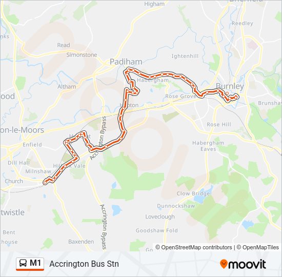 M1 Bus Line Map