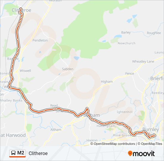 M2 bus Line Map