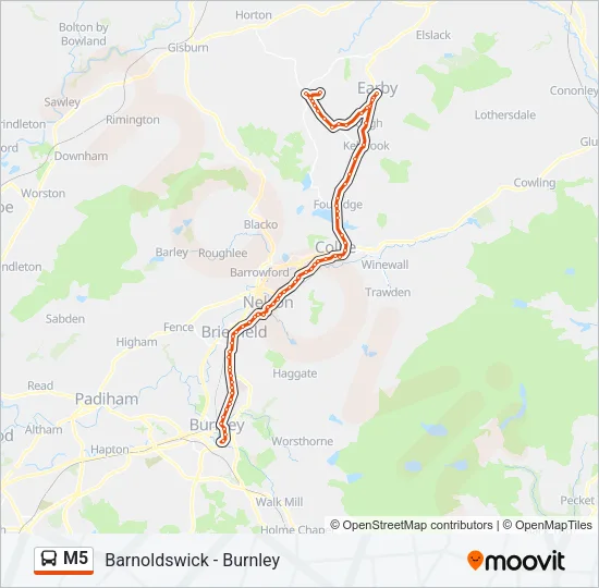 M5 Bus Line Map