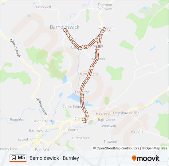 M5 Bus Line Map