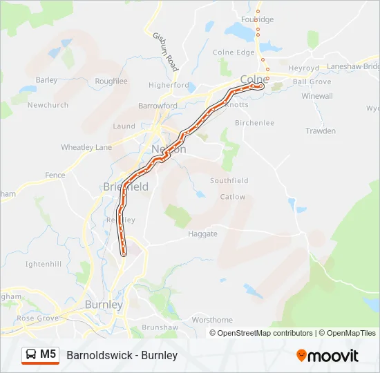 M5 Bus Line Map