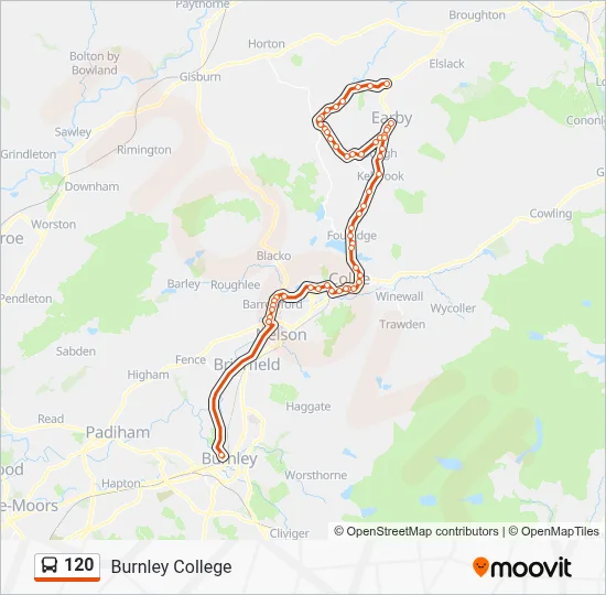 120 Route: Schedules, Stops & Maps - Burnley College (Updated)