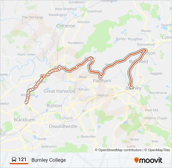 121 Bus Line Map