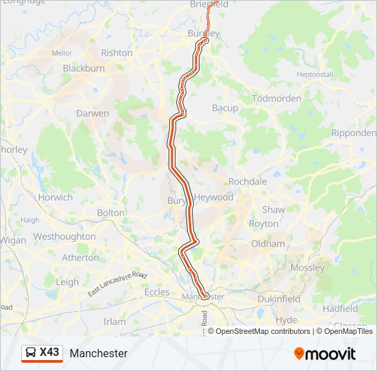 x43 Route Schedules, Stops & Maps Manchester (Updated)