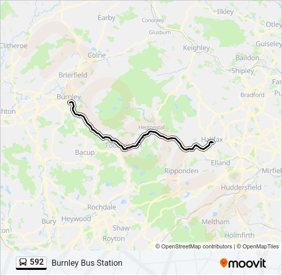 592 Bus Line Map