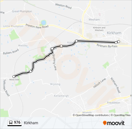 Bus 976 Route Map 976 Route: Schedules, Stops & Maps - Kirkham (Updated)