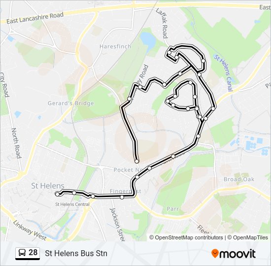 28 Bus Line Map