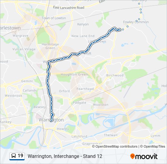 19 Bus Line Map
