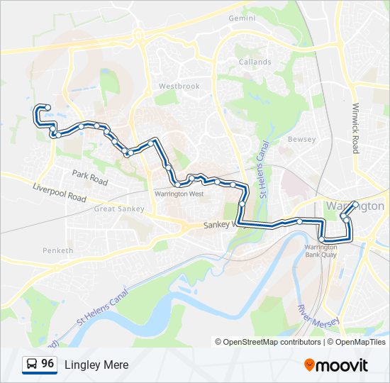 96 bus Line Map