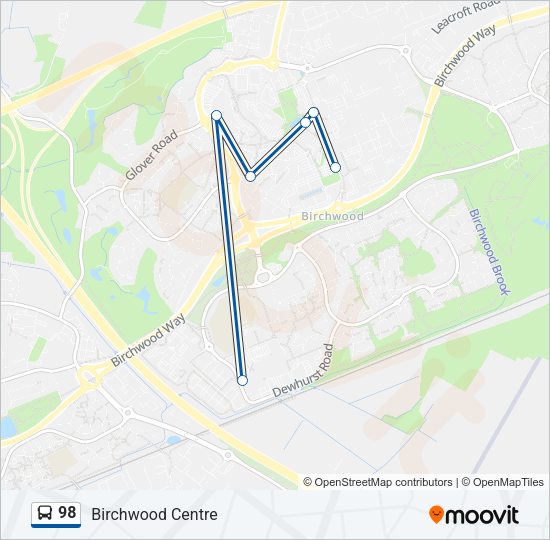 98 Bus Line Map