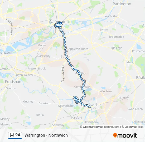9A Route: Schedules, Stops & Maps - Northwich, Watling Street (Updated)