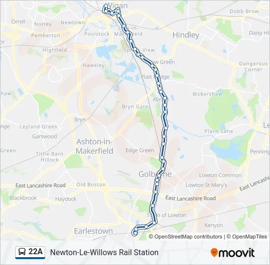 22A Bus Line Map