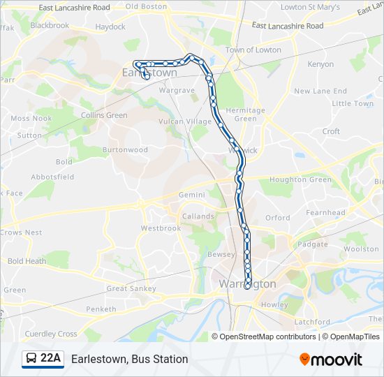22A Bus Line Map