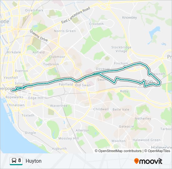 8 Route: Schedules, Stops & Maps - Huyton (Updated)