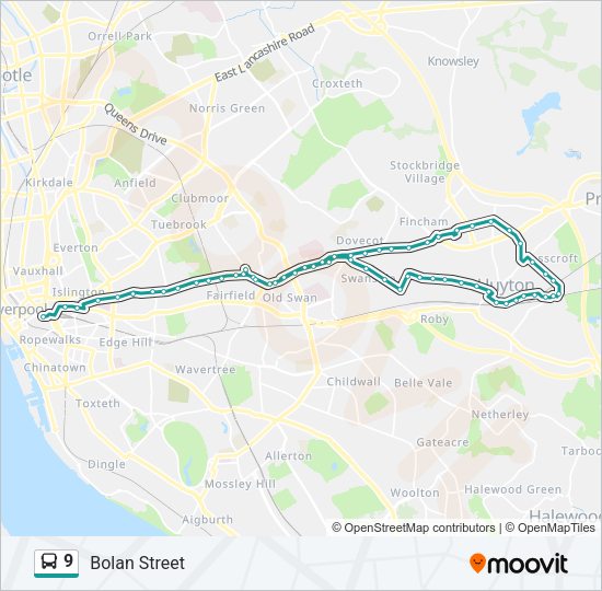 9 Bus Line Map