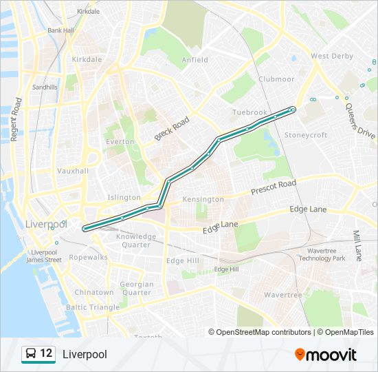 Bus 12 Route Map 12 Route: Schedules, Stops & Maps - Liverpool (Updated)