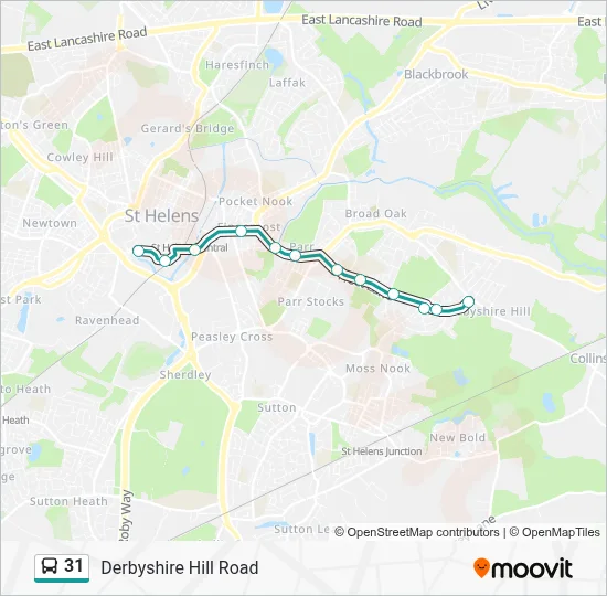 31 Route: Schedules, Stops & Maps - Derbyshire Hill Road (Updated)