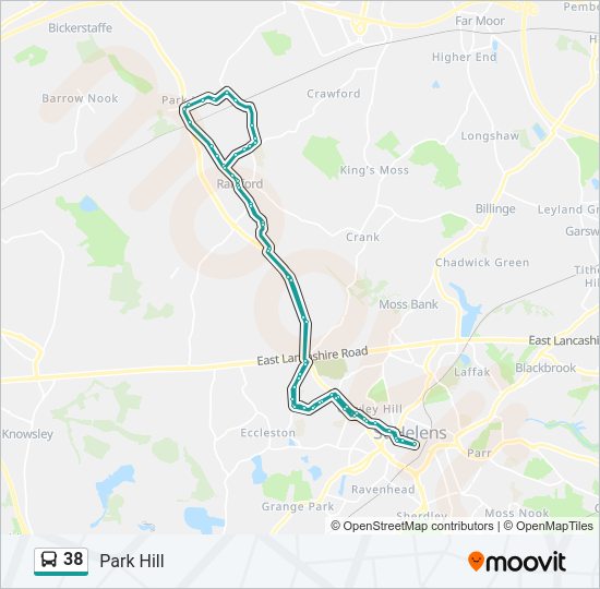 38 Route: Schedules, Stops & Maps - Park Hill (Updated)