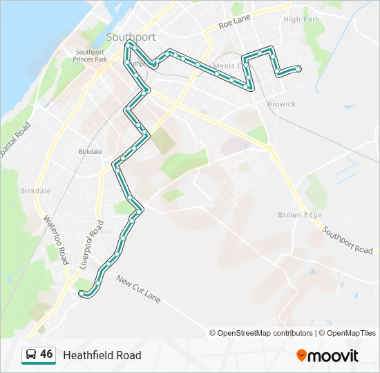 46 Route: Schedules, Stops & Maps - Heathfield Road (Updated)