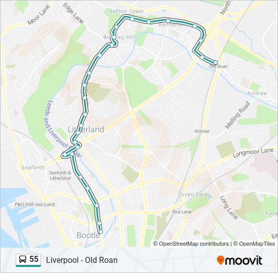 Bus 55 Route Map 55 Route: Schedules, Stops & Maps - Bootle (Updated)