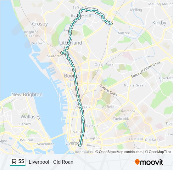 55 Bus Line Map