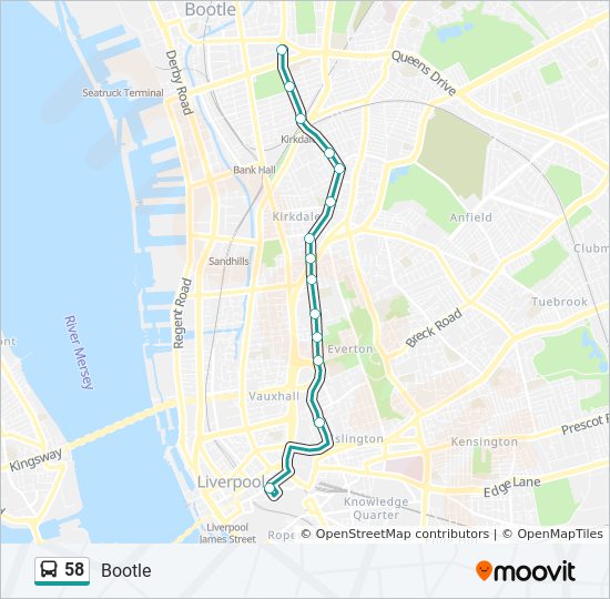 Bus 58 Route Map 58 Route: Schedules, Stops & Maps - Bootle (Updated)