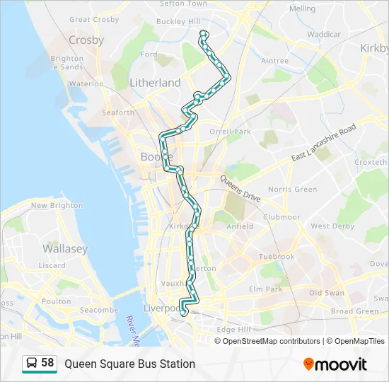 58 Route: Schedules, Stops & Maps - Queen Square Bus Station (Updated)