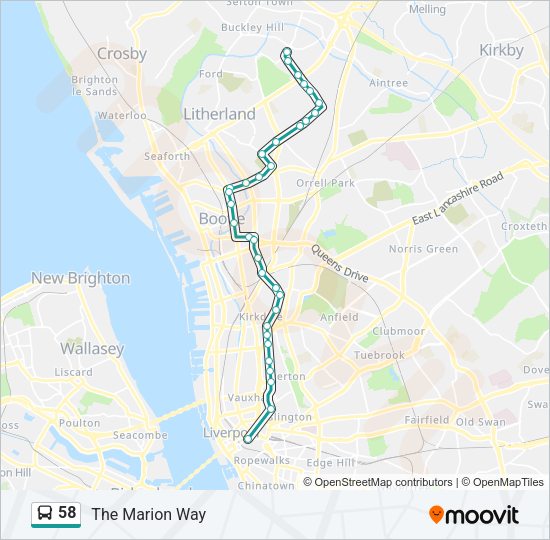 58 Bus Line Map