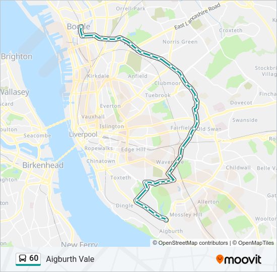 60 Bus Line Map