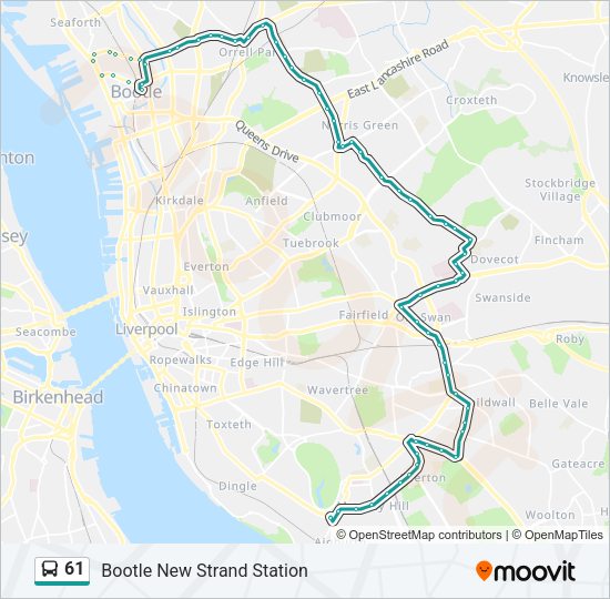 61 Bus Line Map