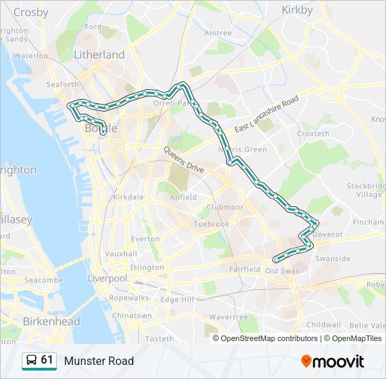 61 Bus Line Map