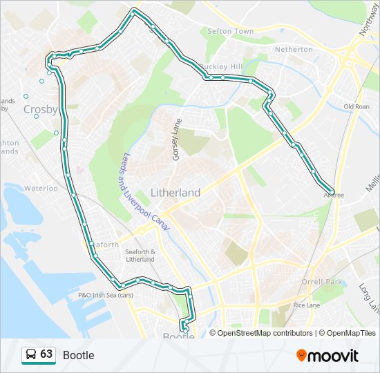 Bus 63 Route Map 63 Route: Schedules, Stops & Maps - Bootle (Updated)