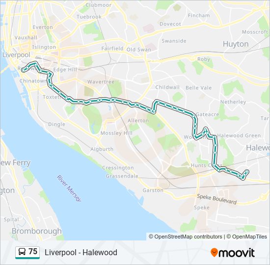 75 bus Line Map