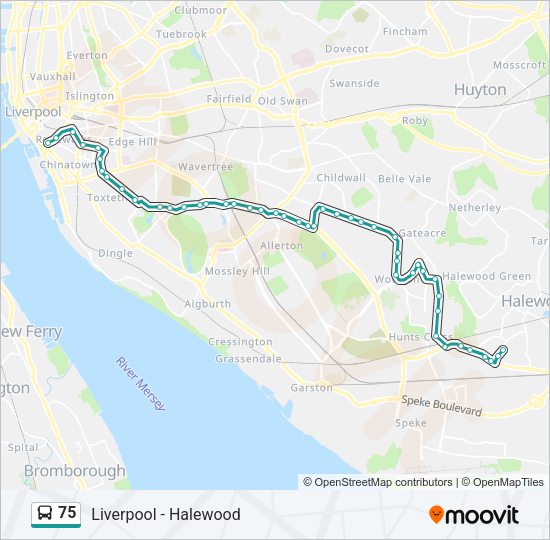 75 bus Line Map