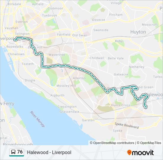 76 Bus Line Map