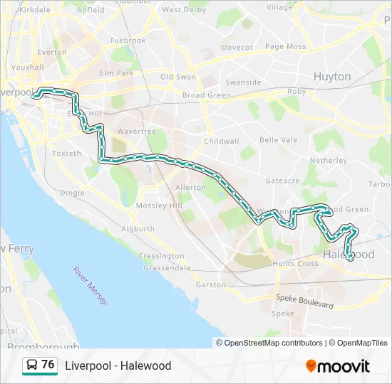 76 Route: Schedules, Stops & Maps - Halewood Shopping Centre (Updated)