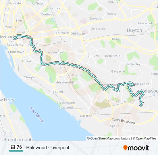 76 Bus Line Map