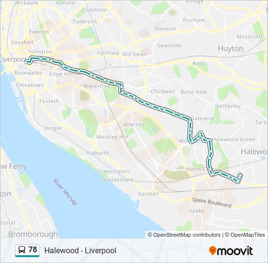 Bus 78 Route Map 78 Route: Schedules, Stops & Maps - Halewood (Updated)