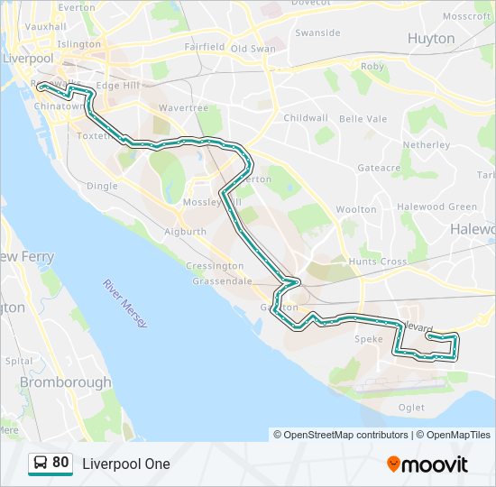 80 Bus Line Map
