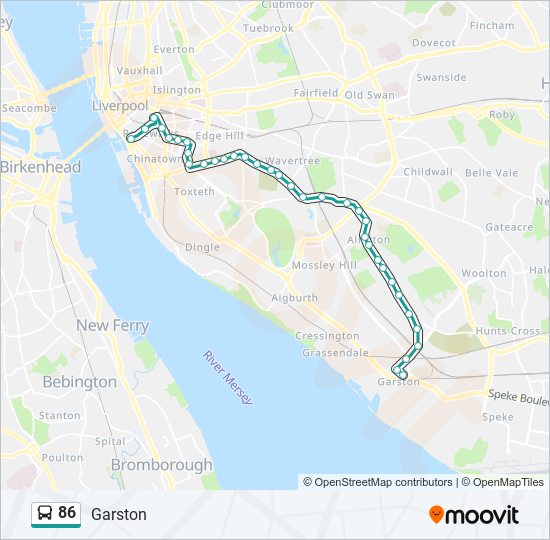 86 Route Schedules Stops Maps Garston Updated 