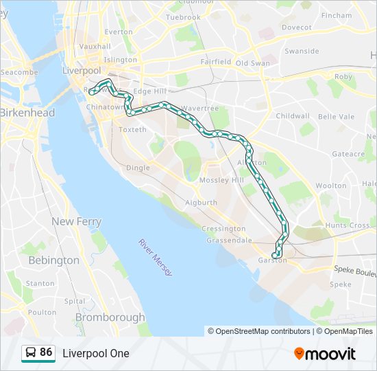 86 Bus Line Map