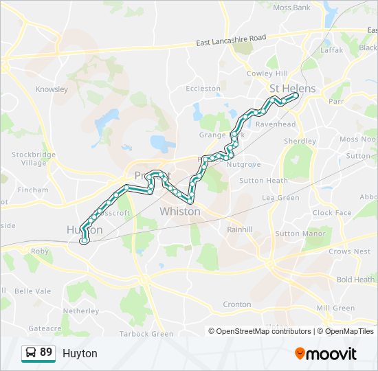 Bus 89 Route Map 89 Route: Schedules, Stops & Maps - Huyton (Updated)