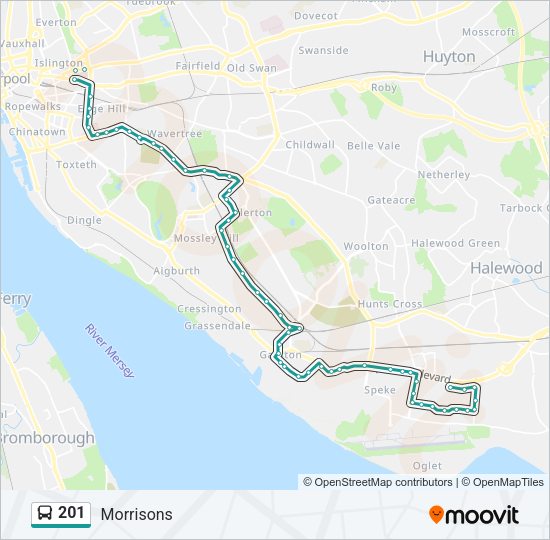 201 Bus Line Map