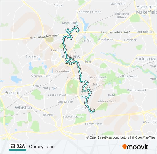 32A Bus Line Map