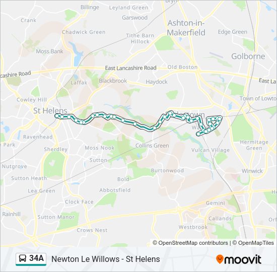 34A Bus Line Map